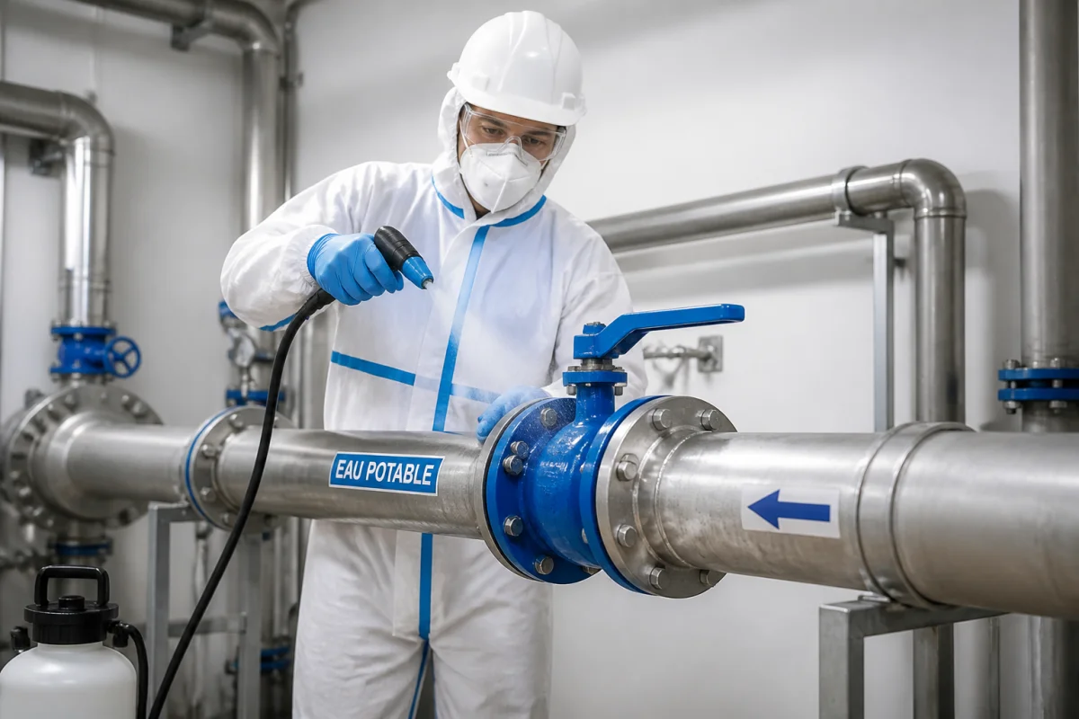 désinfection canalisation eau potable suite travaux